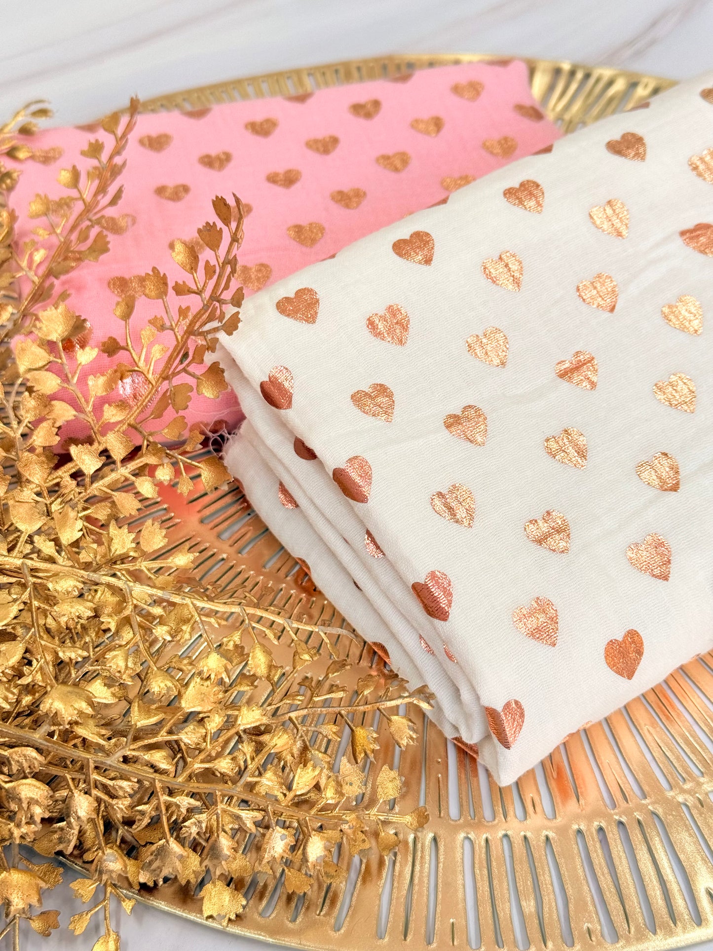Muselina Foil Rosegold Hearts