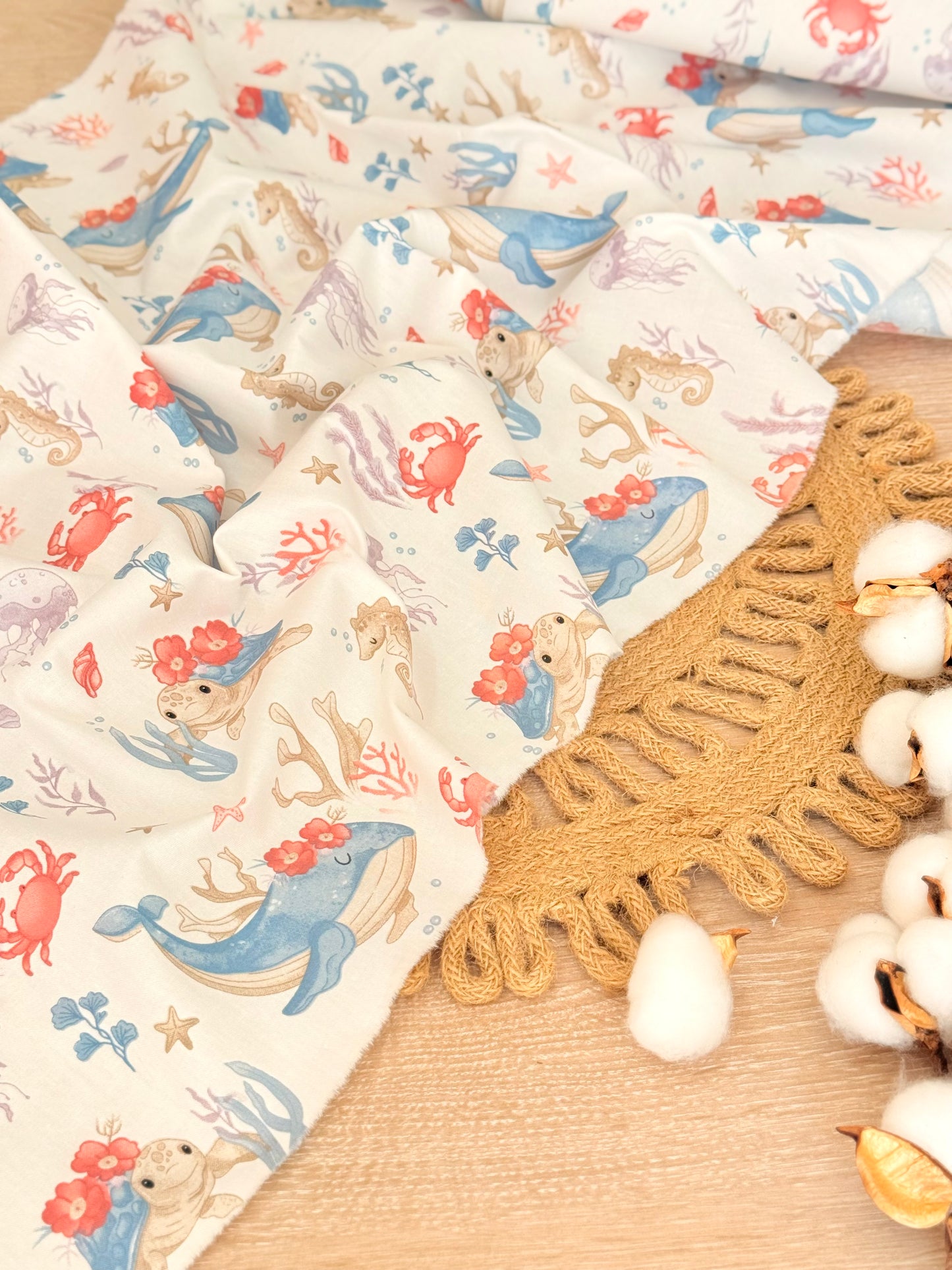 Cotton Twill Ocean Whispers