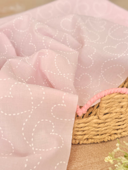 Puff Printed Cotton Stitched Hearts