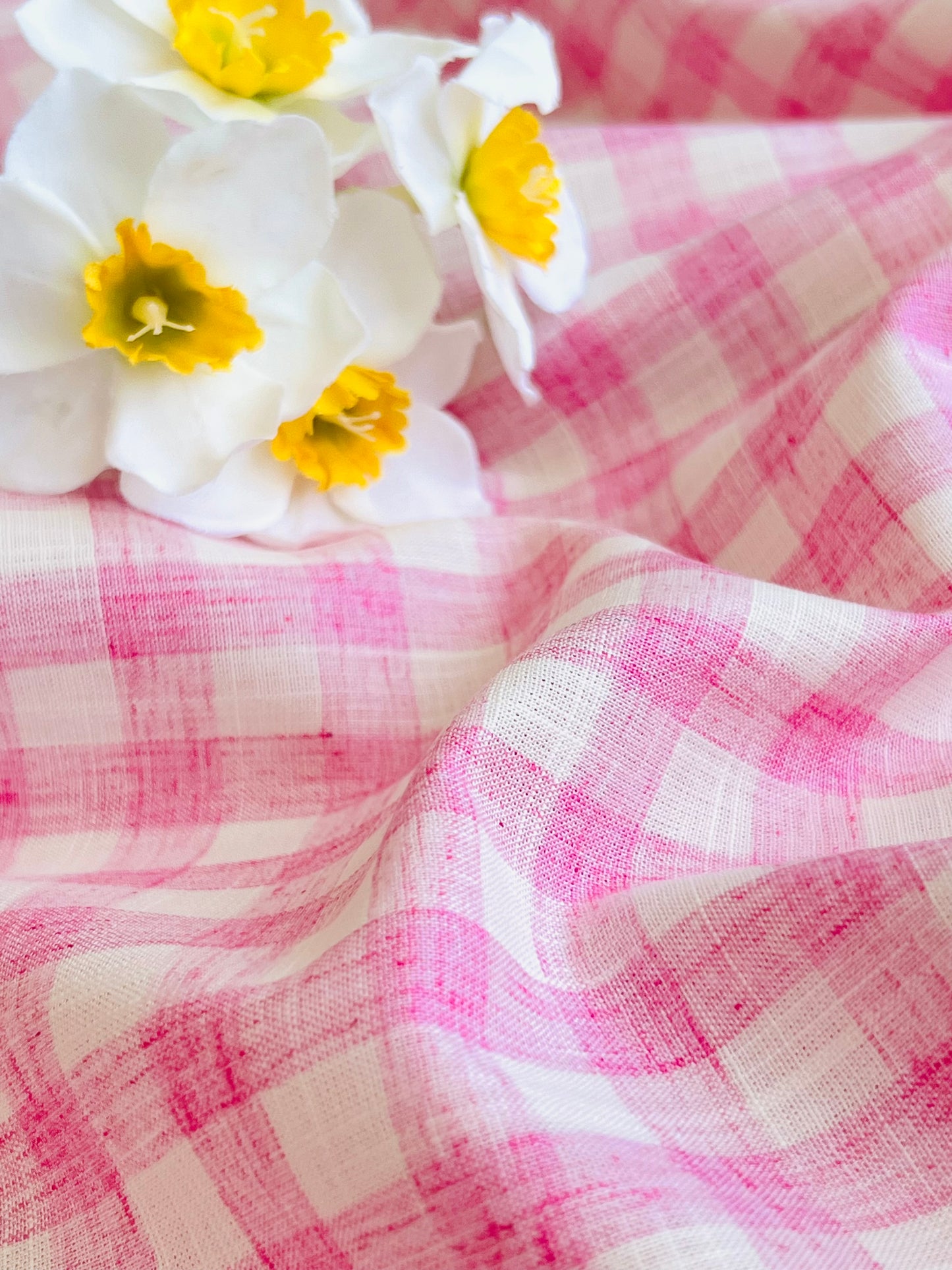 Printed Linen Pink Vichy