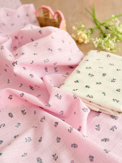 Embroidered Cotton Blush Petals