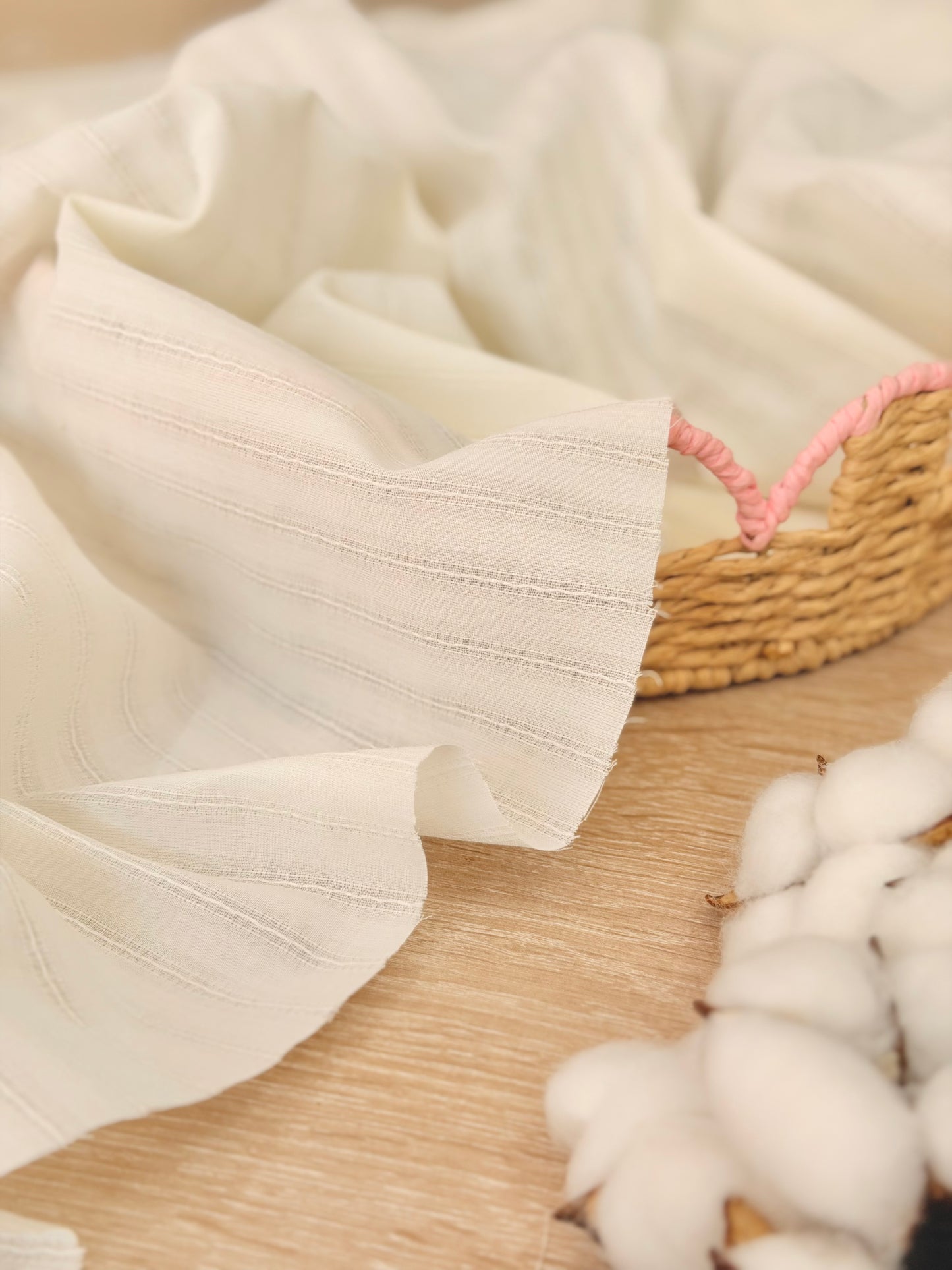 Embroidered Cotton Soft Stripes