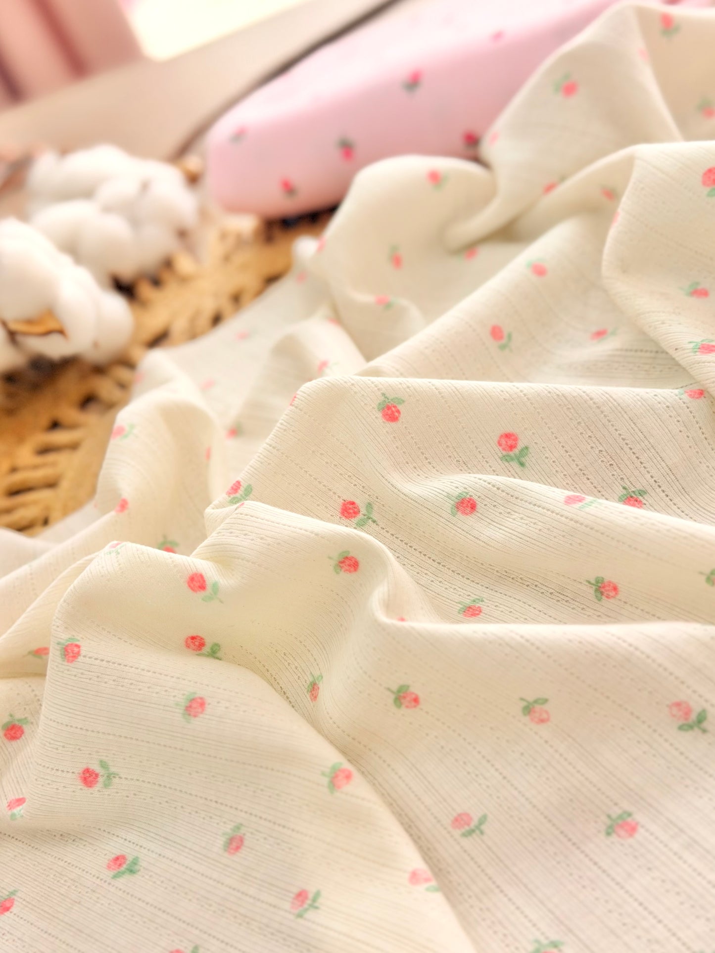Printed Cotton Jersey Blush Petals