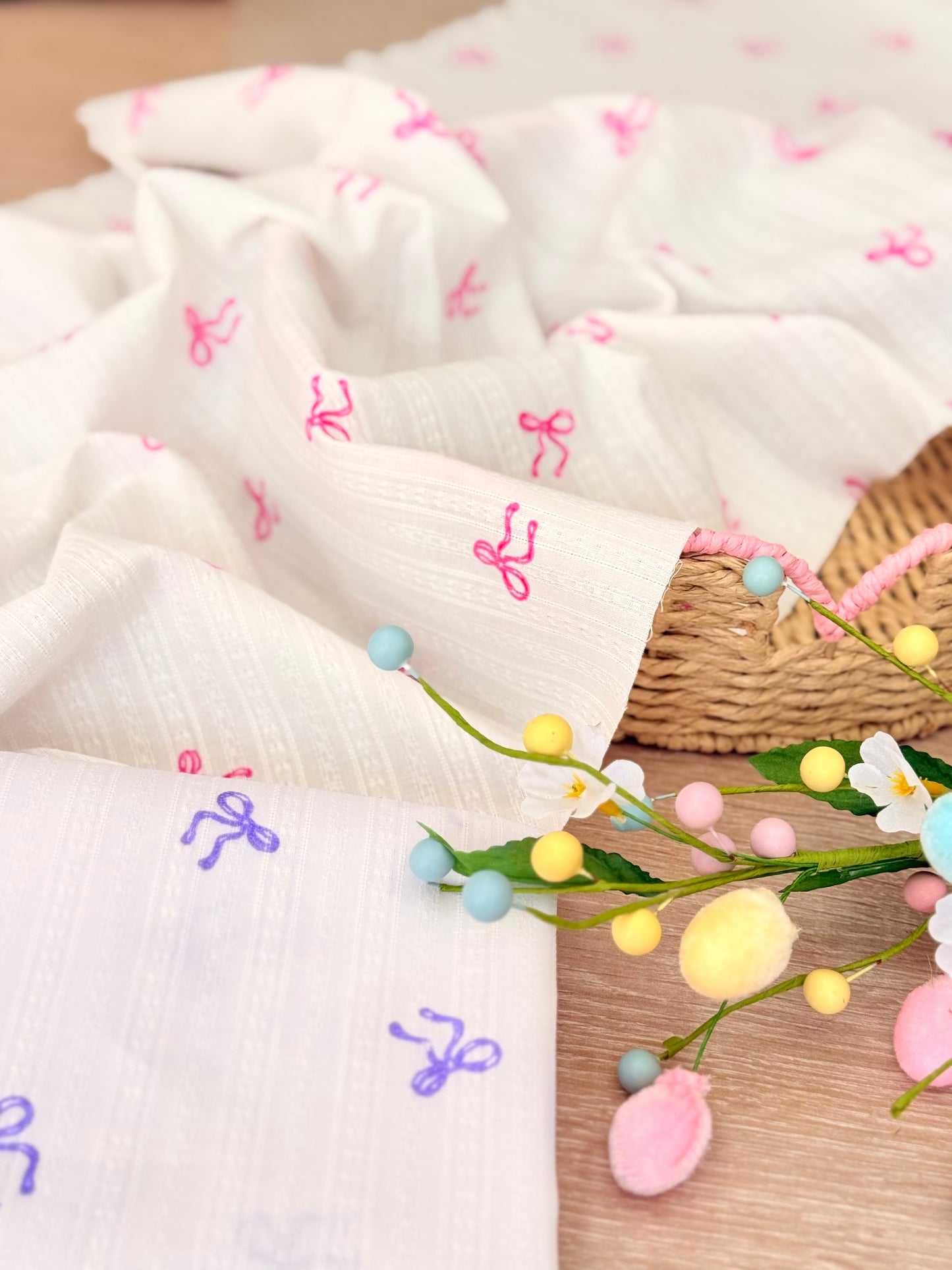 Embroidered Cotton Bow Whisper