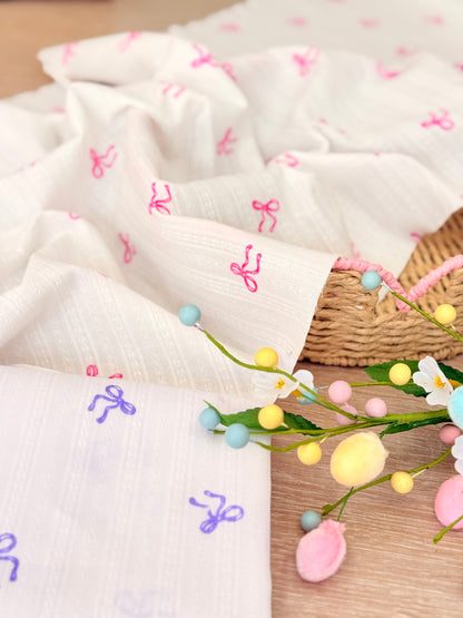 Embroidered Cotton Bow Whisper