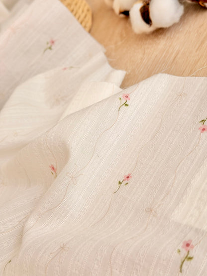 Embroidered Cotton Blush Garden