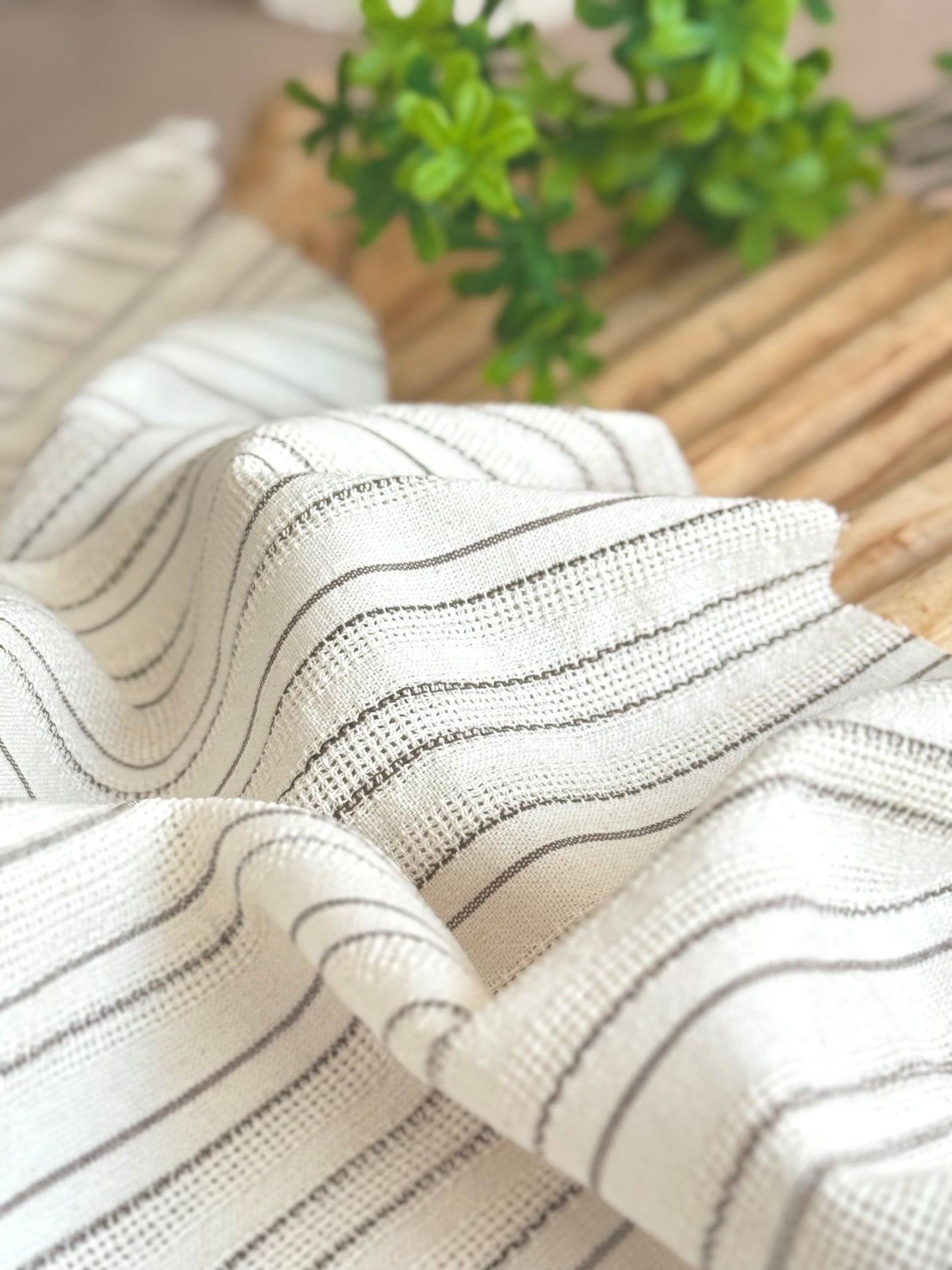 Artisanal Printed Linen Stripes 02