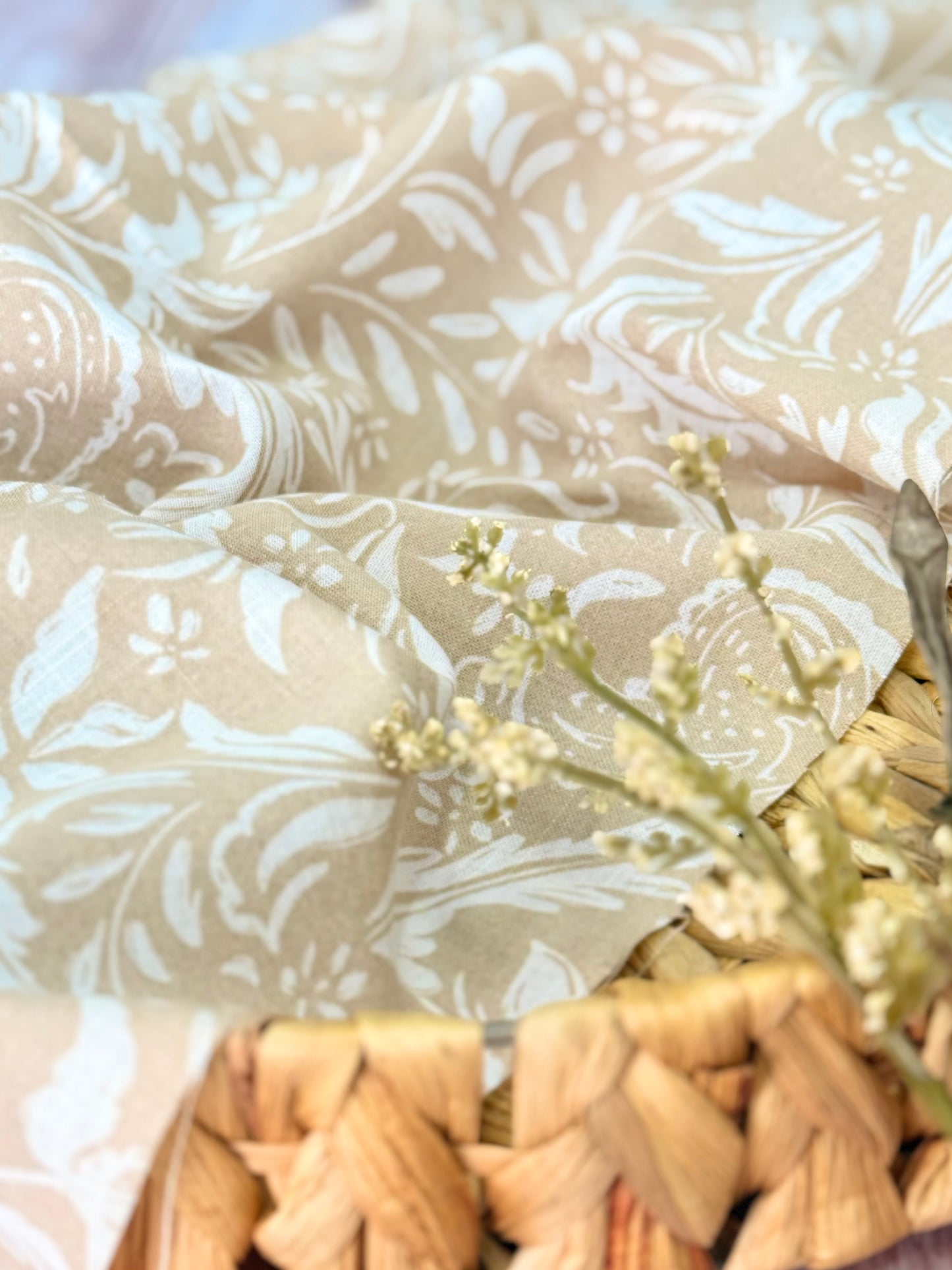 Printed Linen Rustic Garden