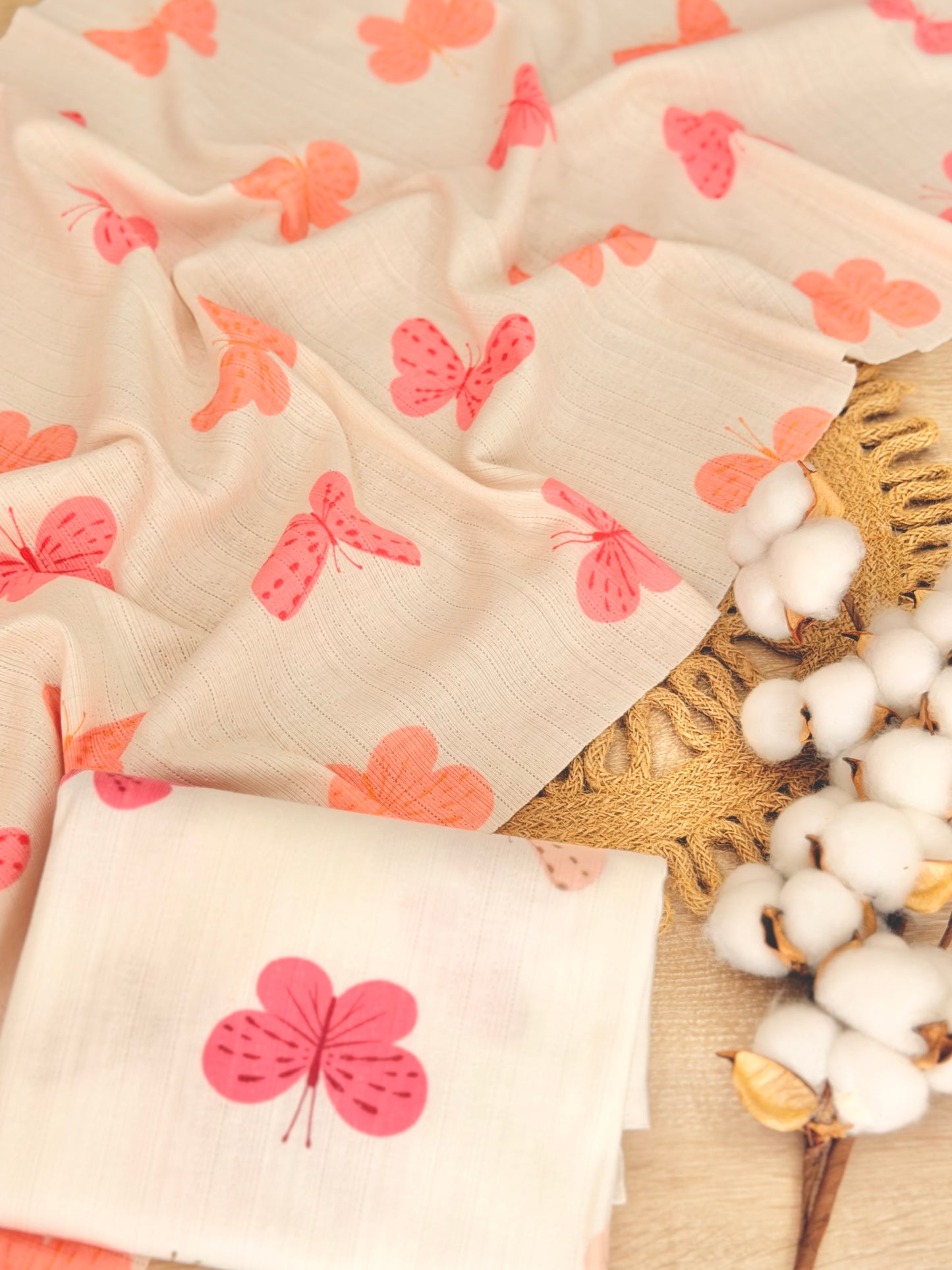 Printed Cotton Jersey Flutter Glow