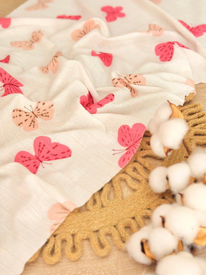 Printed Cotton Jersey Flutter Glow