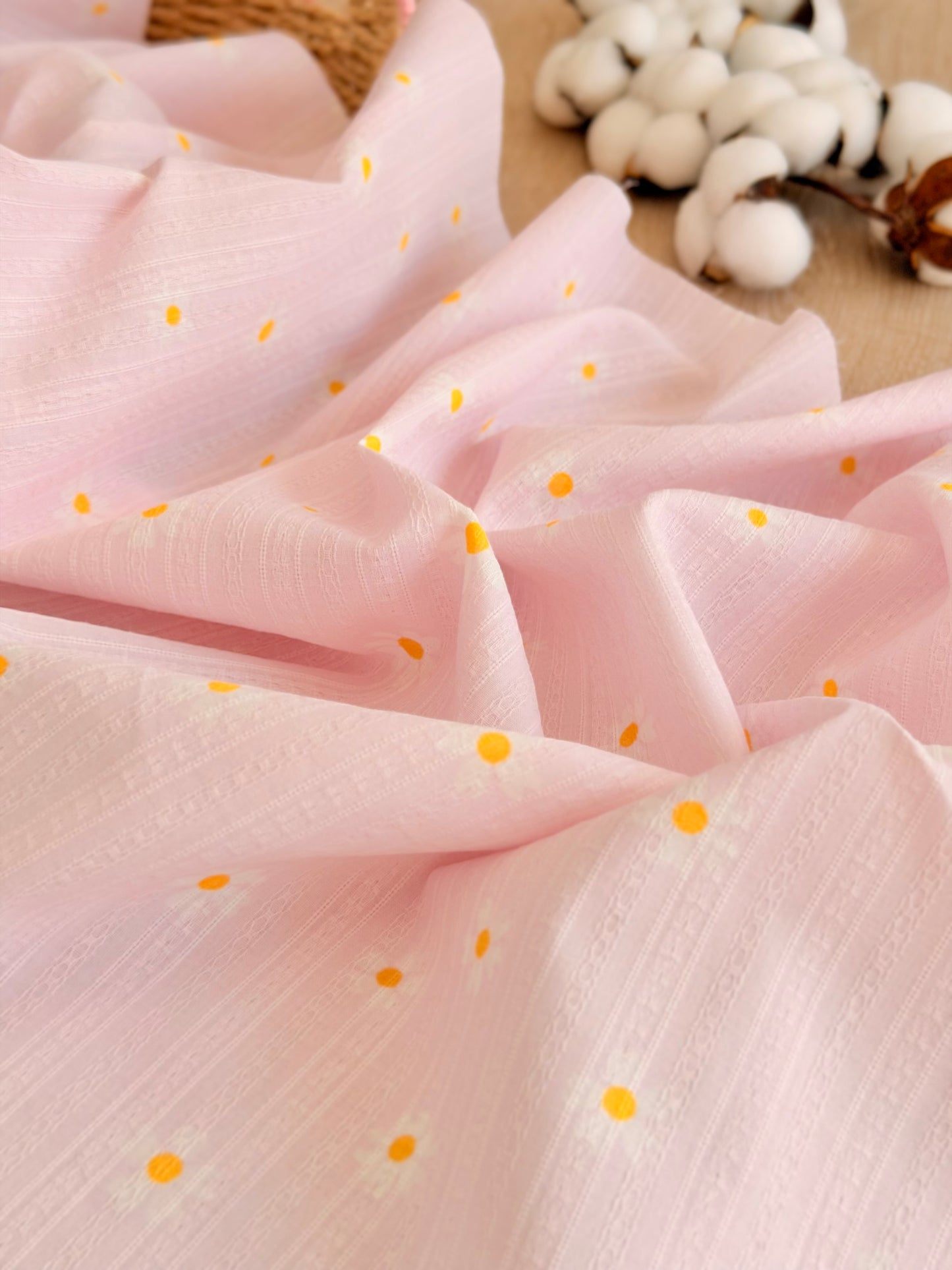Embroidered Cotton Daisy Blush