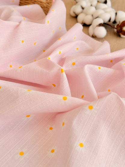 Embroidered Cotton Daisy Blush