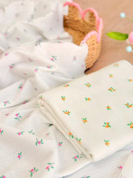 Printed Cotton Jersey Tiny Blossoms