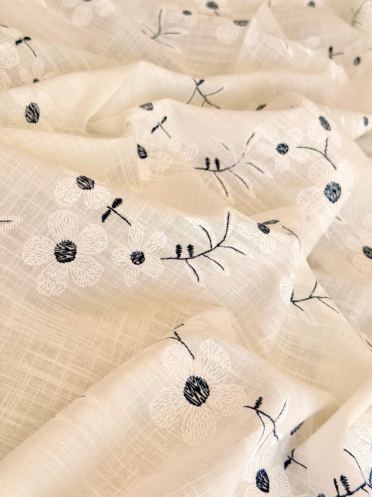 Puff Printed Cotton Blue Blossom