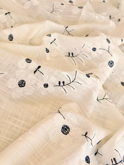 Puff Printed Cotton Blue Blossom