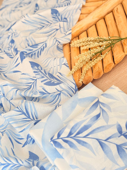 Printed Linen Blue Breeze