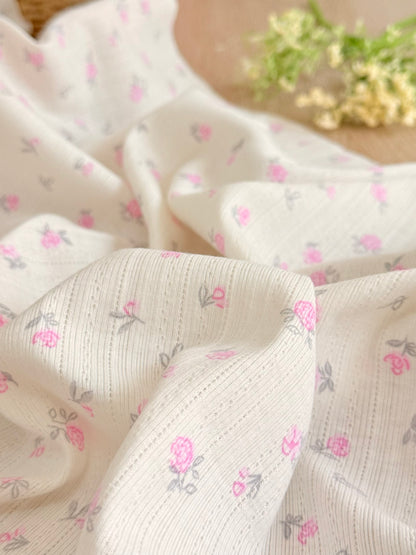 Printed Cotton Jersey Cottage Garden
