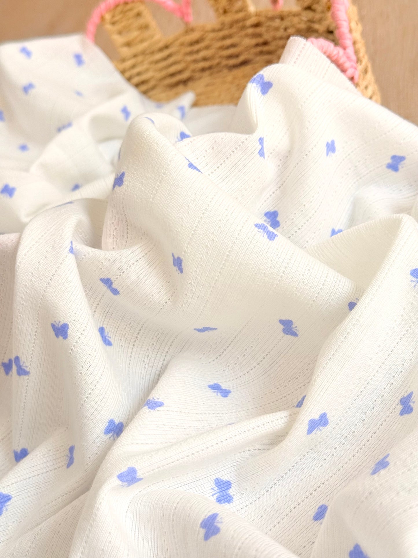 Printed Cotton Jersey Little Butterflies