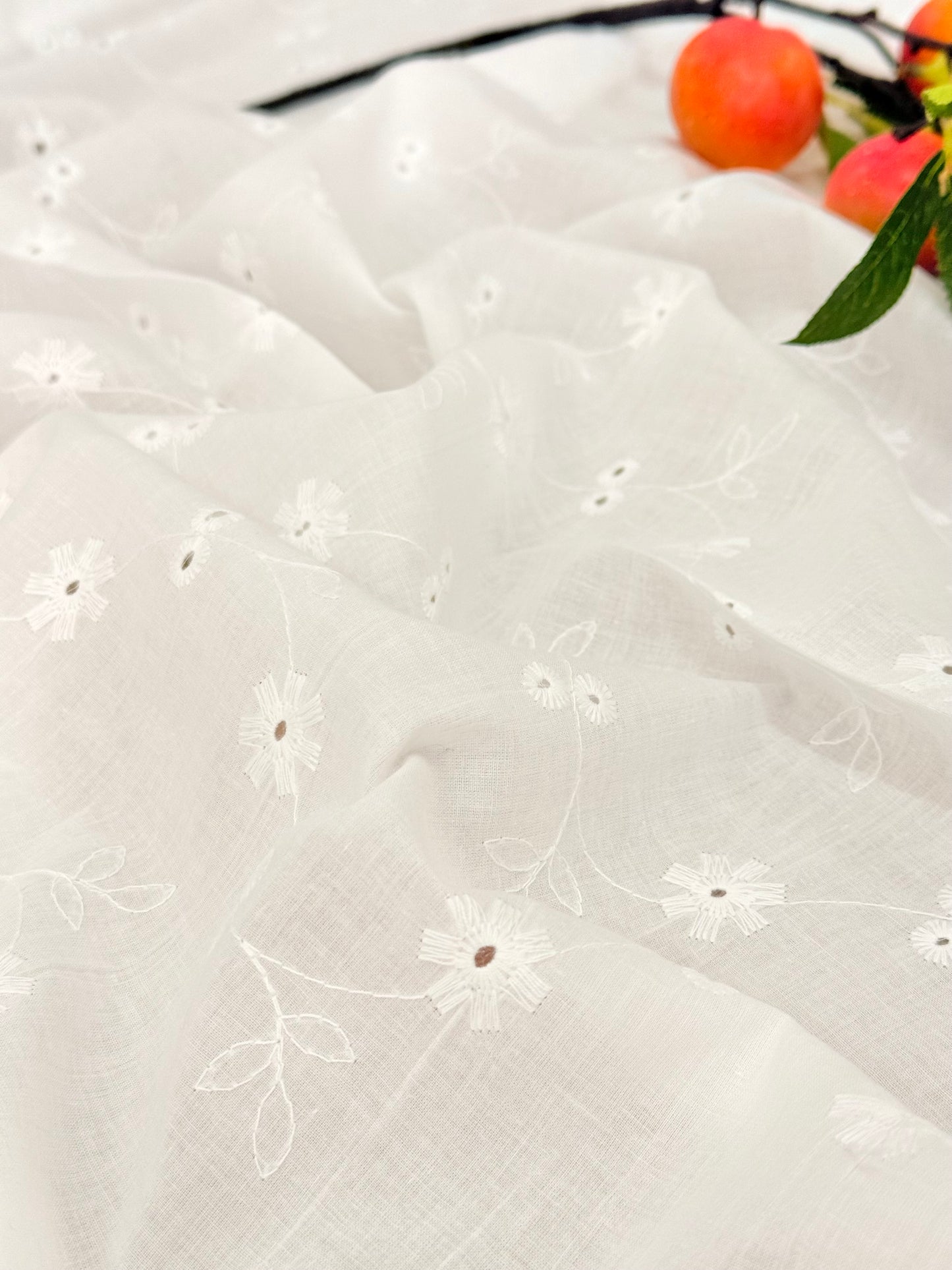 Embroidered Cotton White 26