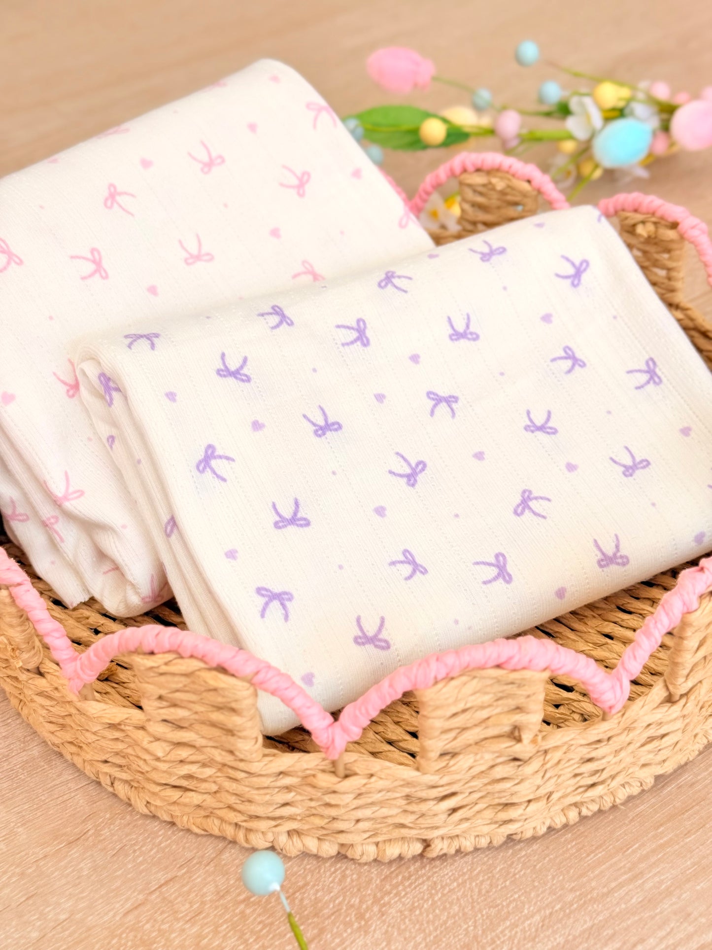 Printed Cotton Jersey Tiny Bows