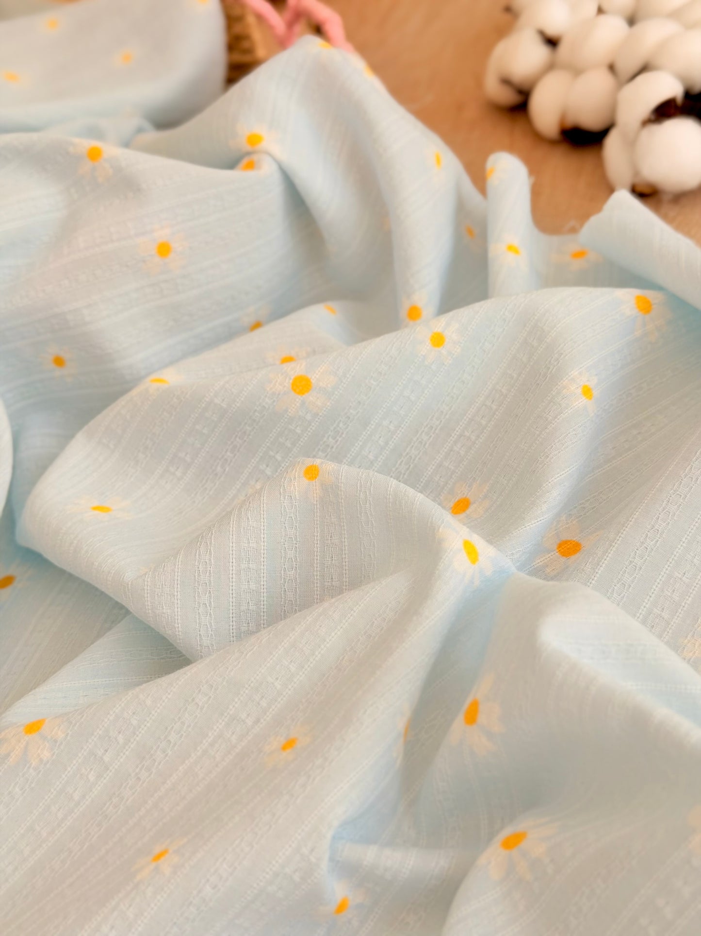 Embroidered Cotton Daisy Blush