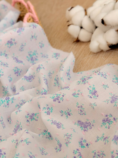 Printed Plumeti Cotton Lilac Meadow