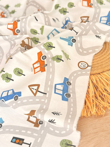Cotton Twill Tiny Roads