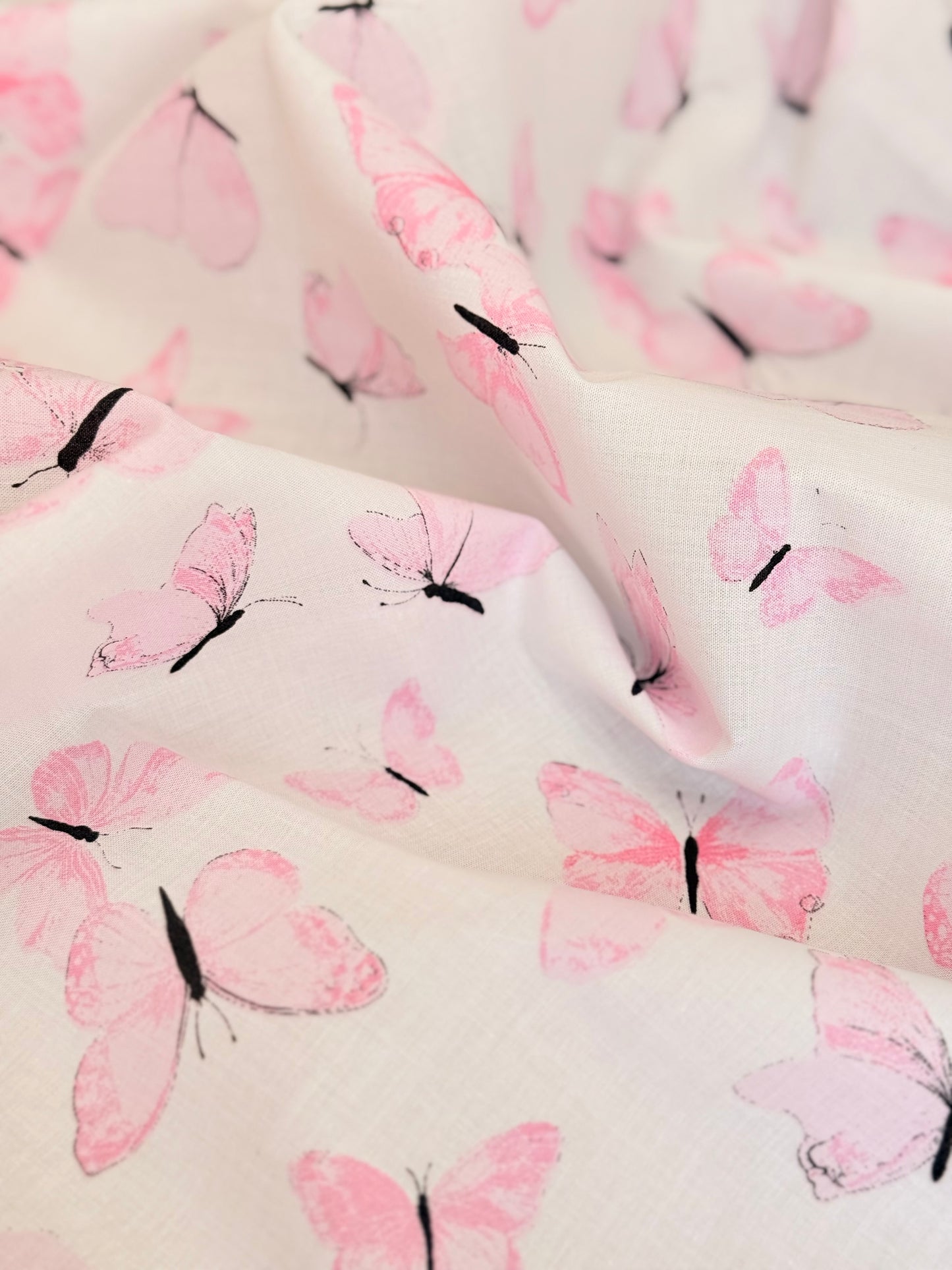 Printed Cotton Blush Butterflies