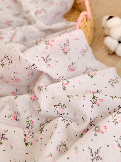 Printed Plumeti Cotton Wild Rose