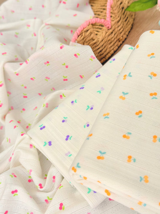 Printed Cotton Jersey Sweet Cherries