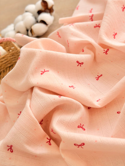 Printed Cotton Jersey Cherry Bows