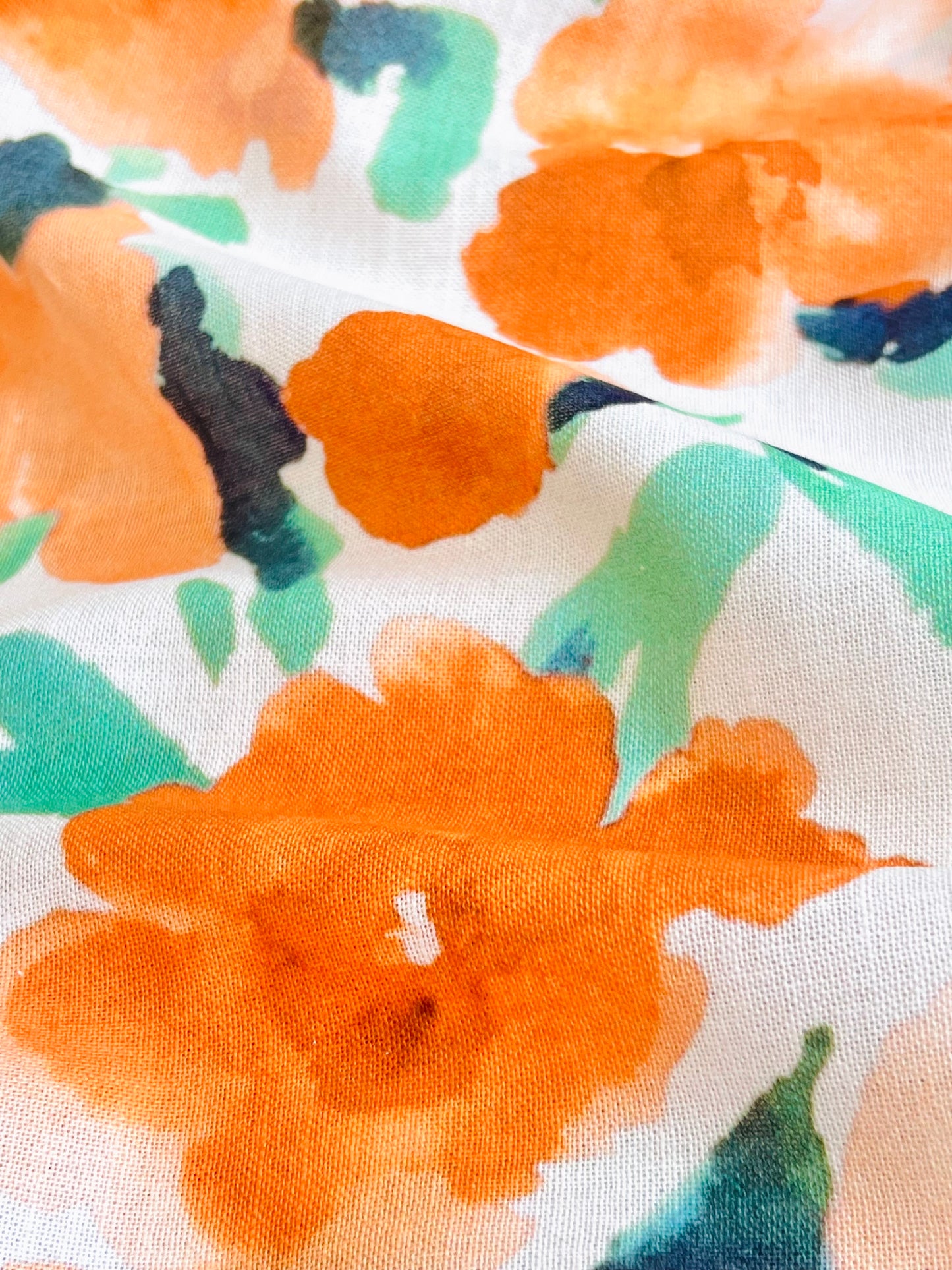 Printed Linen Aquarela Flowers