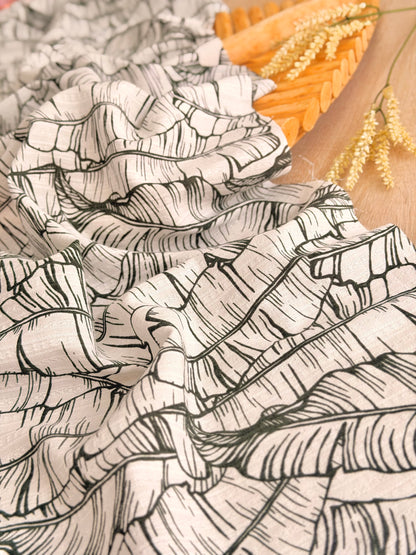 Embroidered Cotton Banana Grove