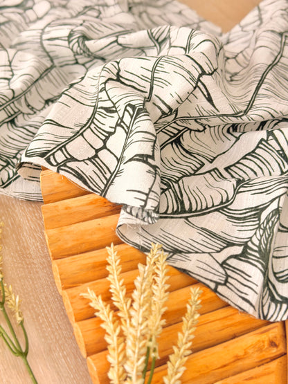 Embroidered Cotton Banana Grove