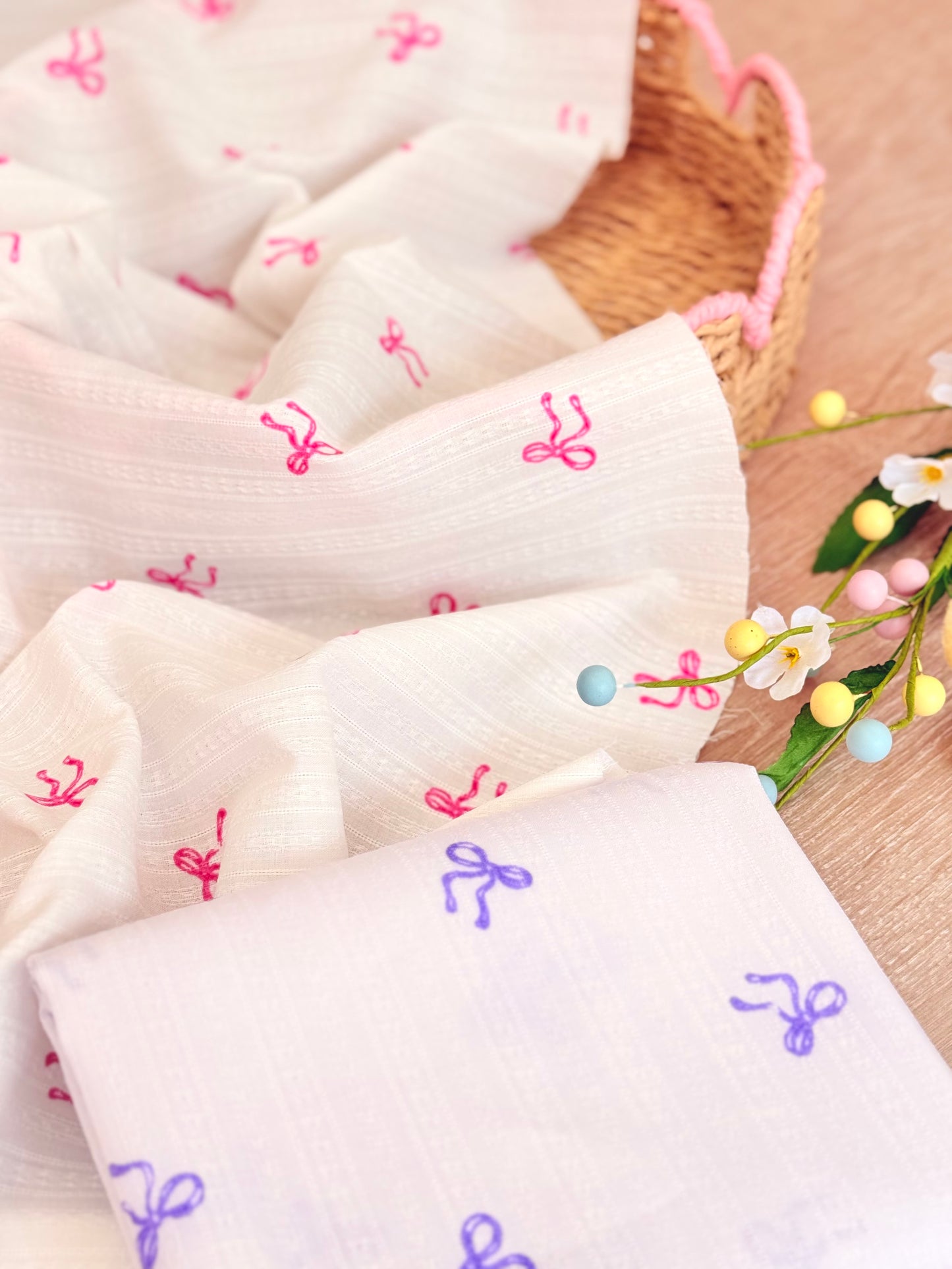 Embroidered Cotton Bow Whisper