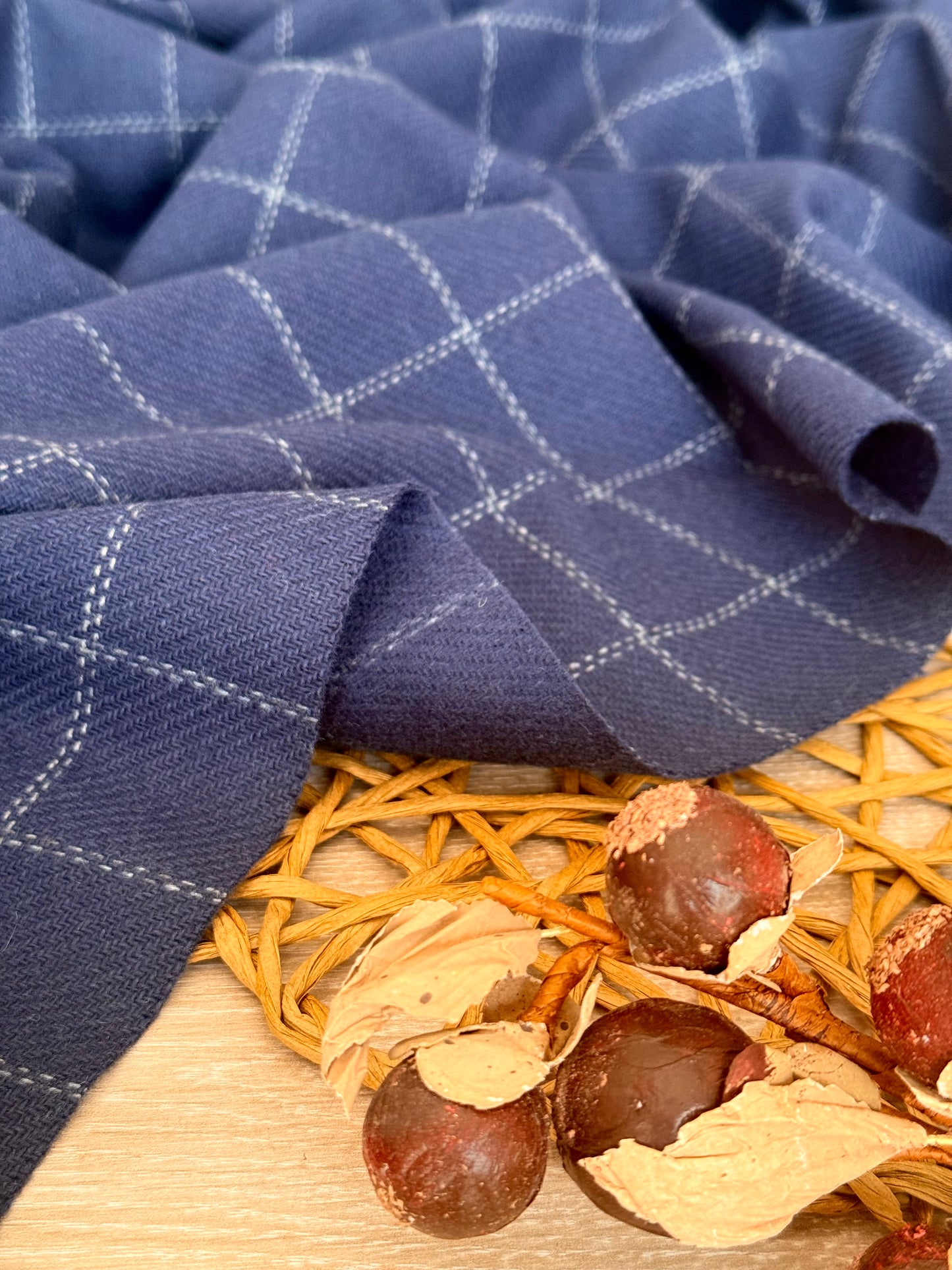 Paño de Lana Navy Windowpane