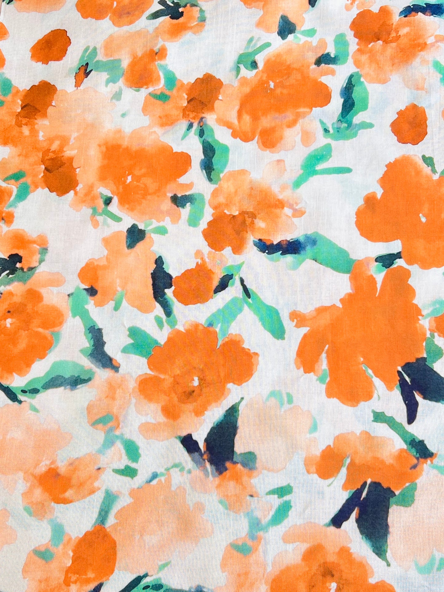 Printed Linen Aquarela Flowers