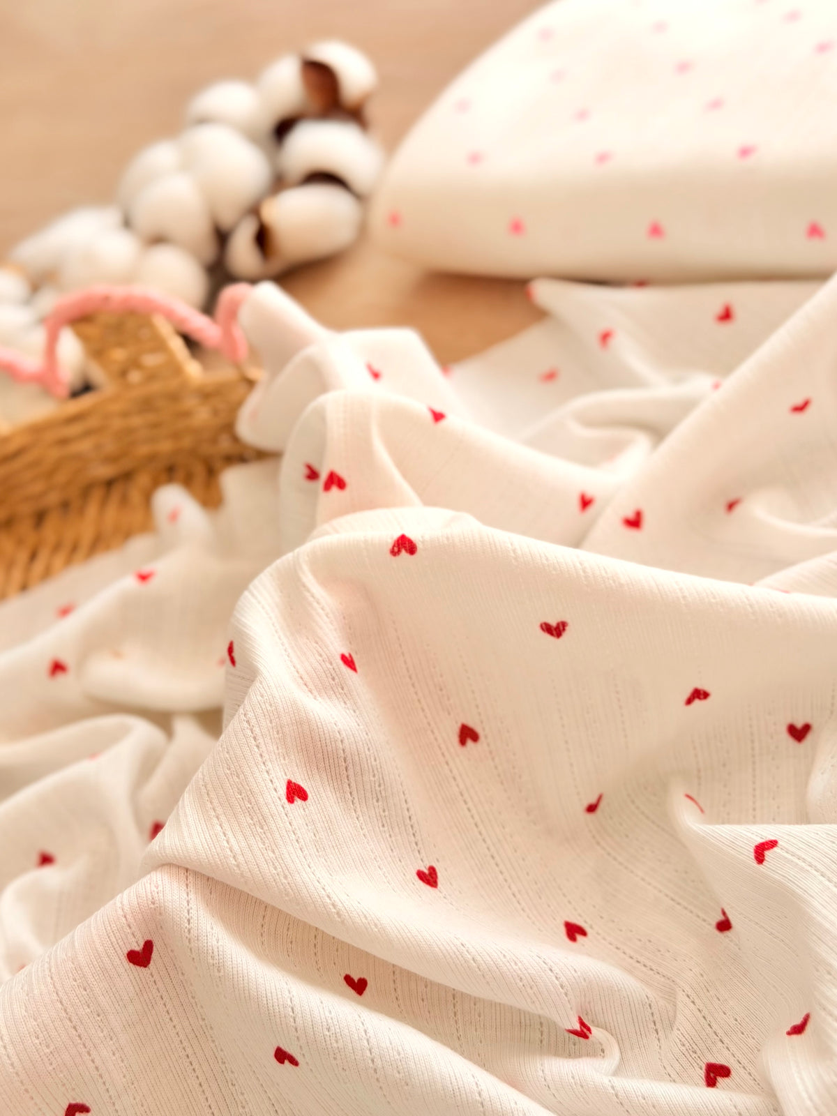 Printed Cotton Jersey Sweetheart Dots