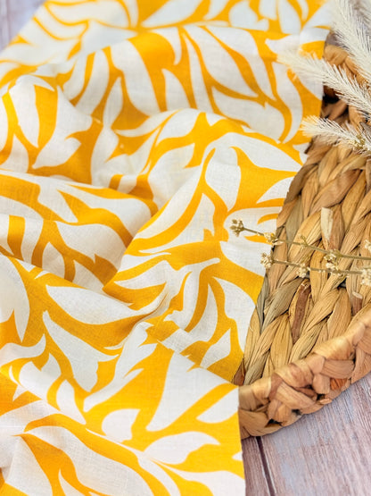 Printed Linen Golden Breeze