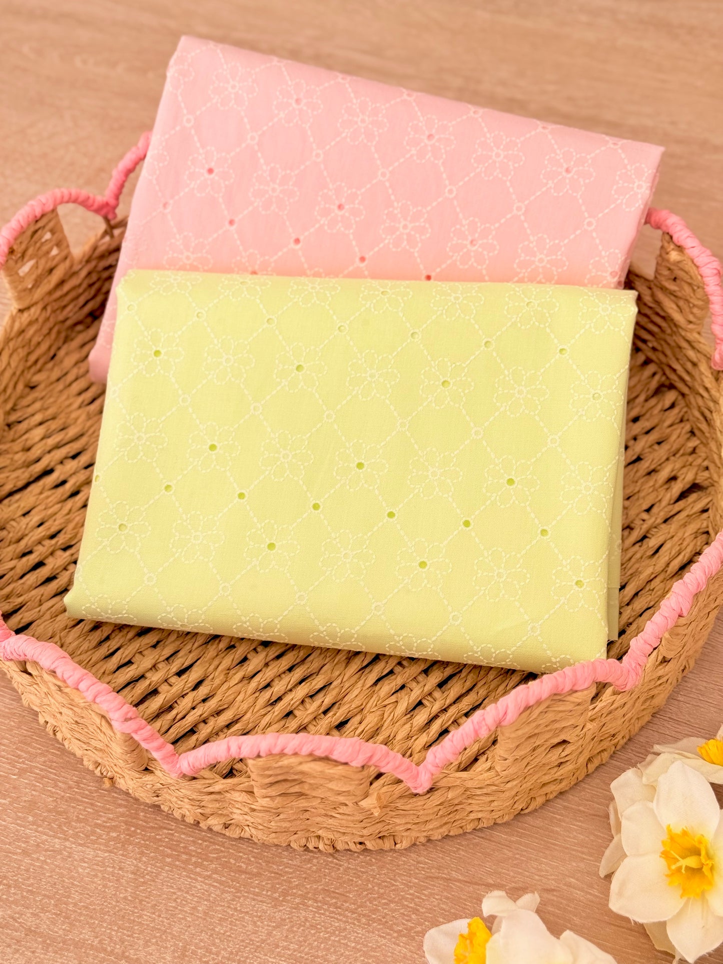 Puff Printed Cotton Petal Lattice