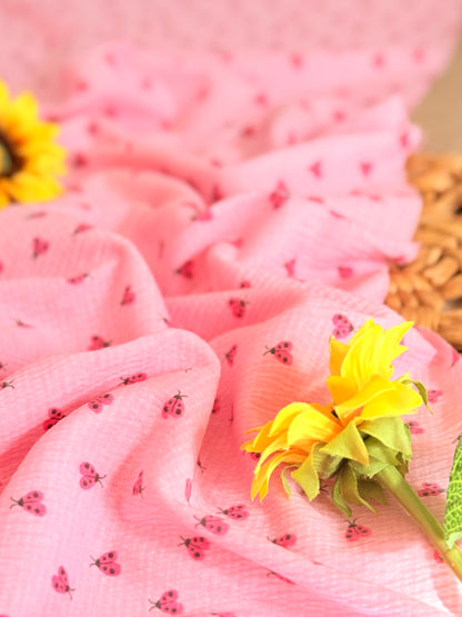 Knitted Seersucker Ladybug Garden