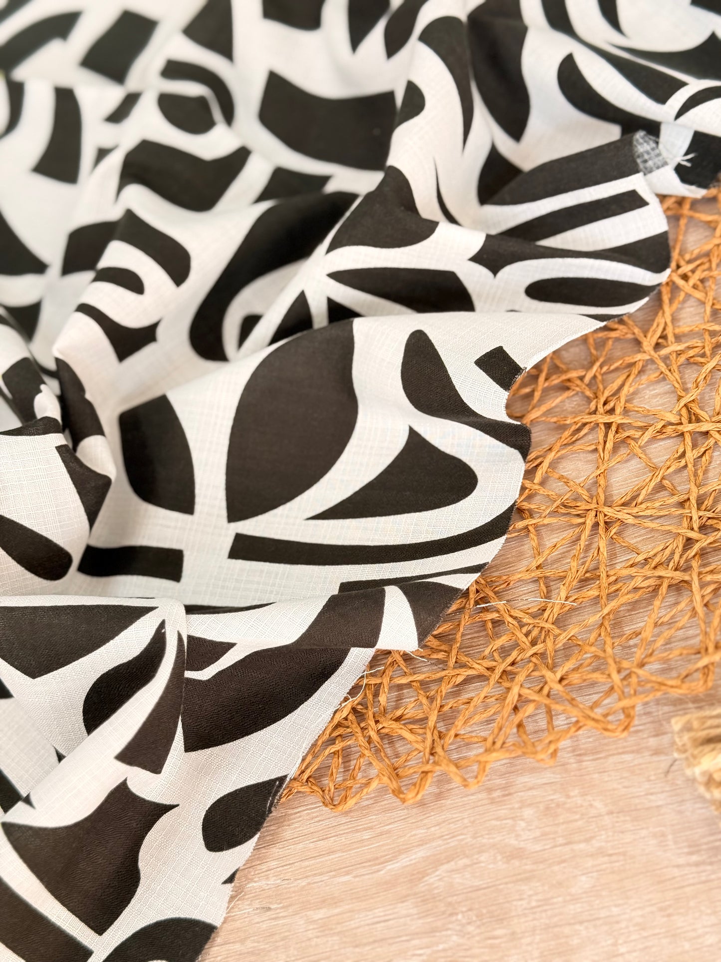 Printed Slub Linen Palma Brava