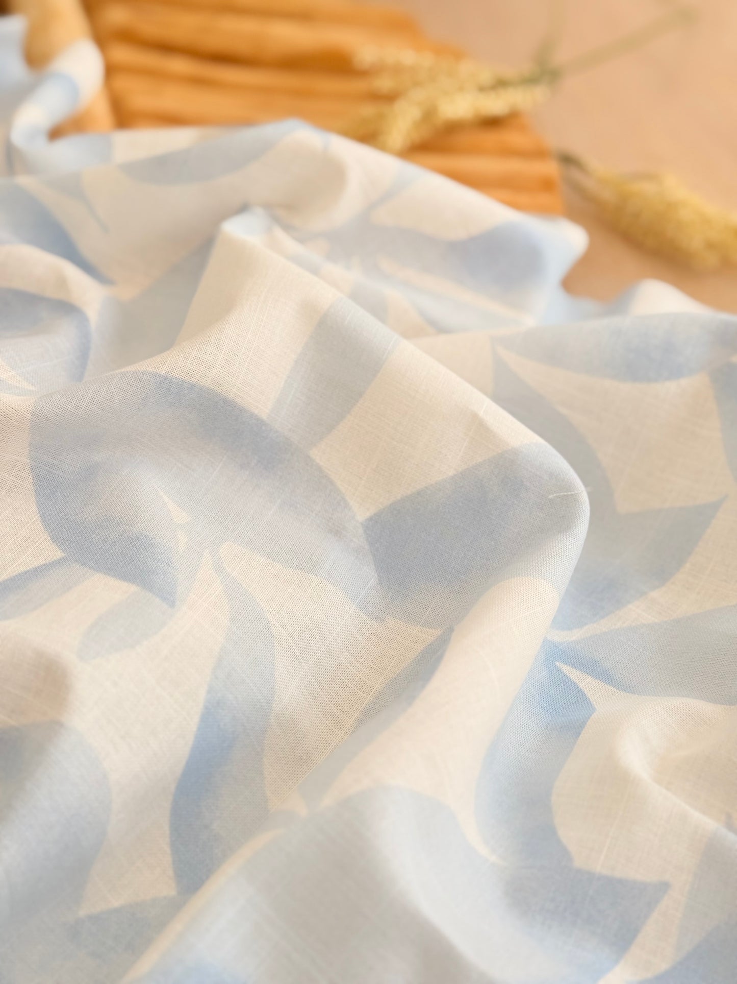 Printed Linen Blue Breeze