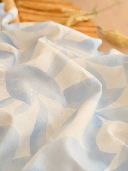 Printed Linen Blue Breeze