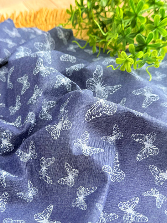 Printed Denim Butterflies