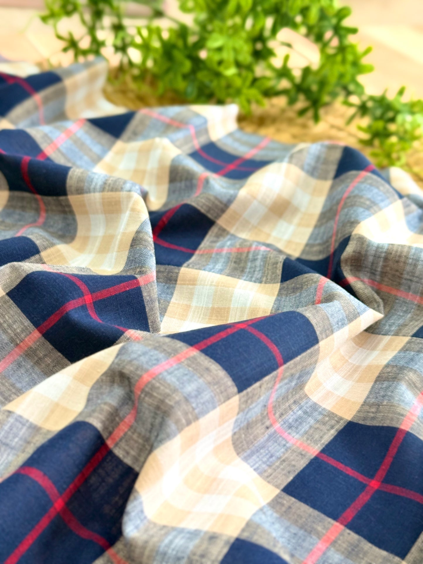 Printed Linen Checks 06