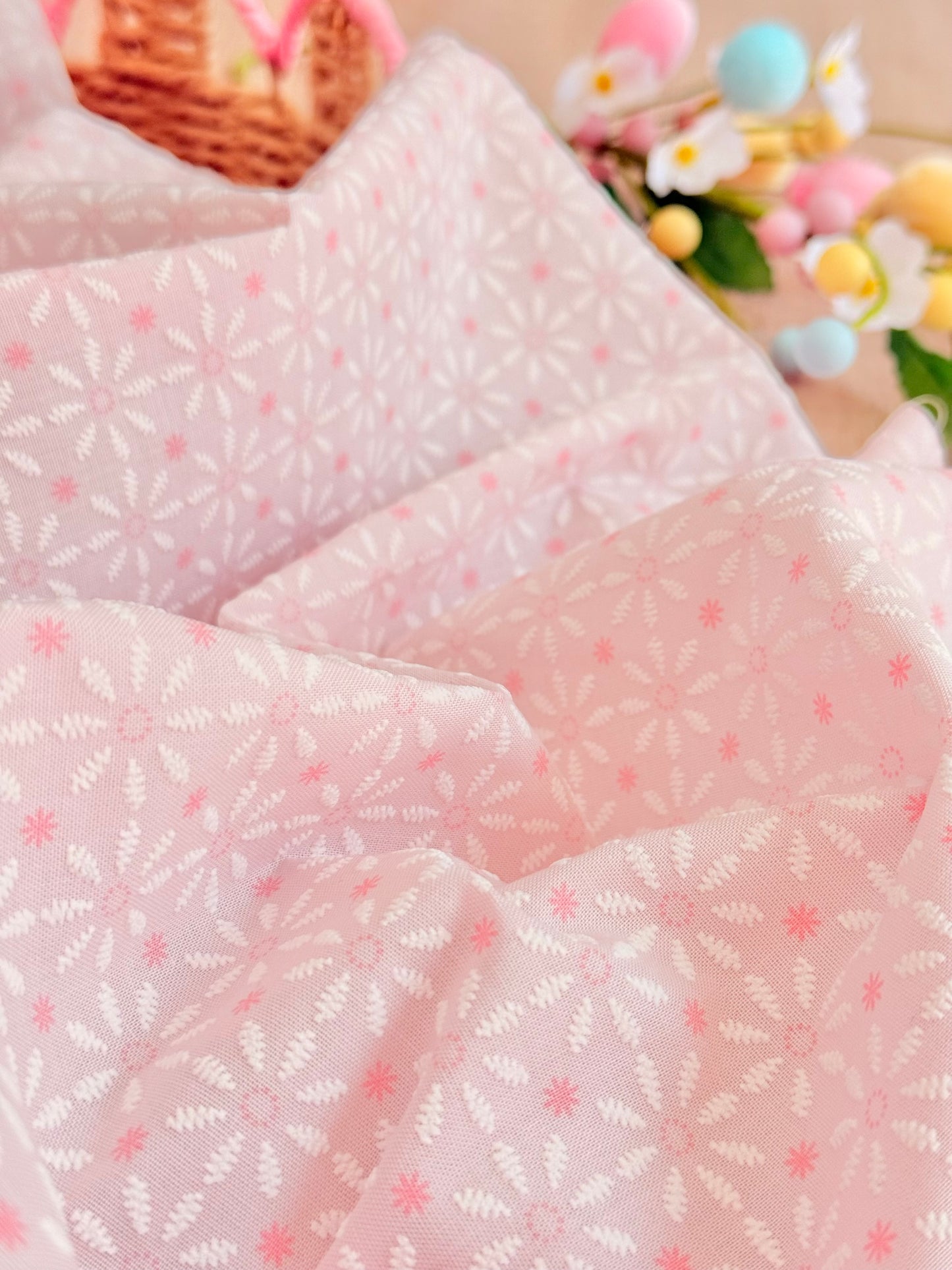 Puff Printed Cotton Blossom Grid