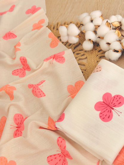 Printed Cotton Jersey Flutter Glow