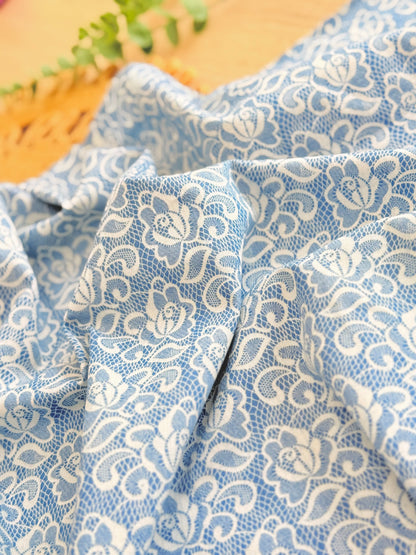 Printed Denim Blue Lace Garden