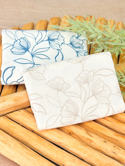 Artisanal Printed Linen Ocean Bloom